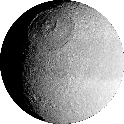 Tethys - A moon of Saturn. Tethys - A moon of Saturn.